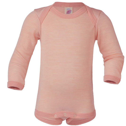 Langarmbody Wolle Seide 'Lachs/Natur' - The Little One • Family.Concept.Store.