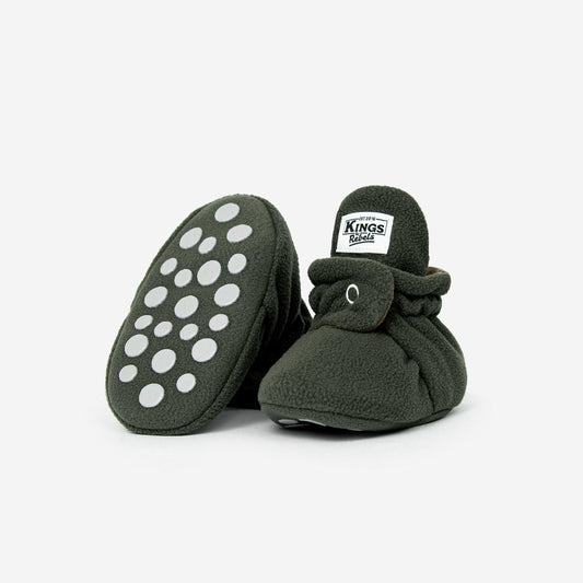 Fleece Booties 'Gripper'- Olive - The Little One • Family.Concept.Store.