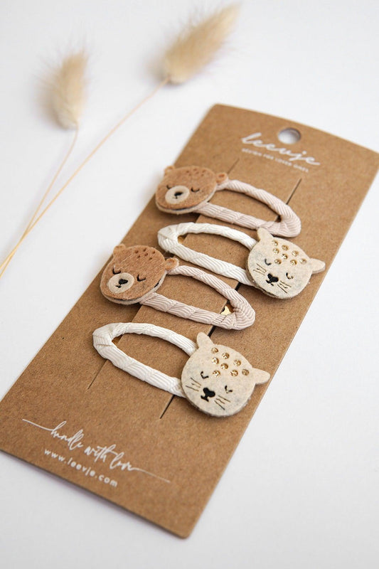 Haarspangen 'Bear and Leopard Clips' - The Little One • Family.Concept.Store. 