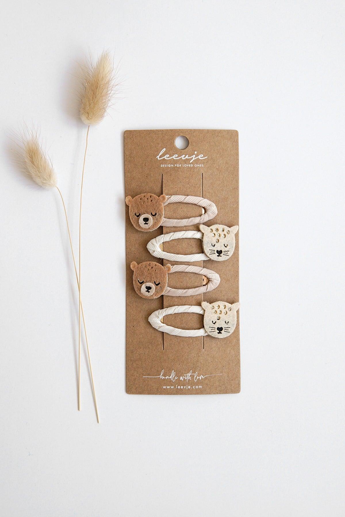 Haarspangen 'Bear and Leopard Clips' - The Little One • Family.Concept.Store. 